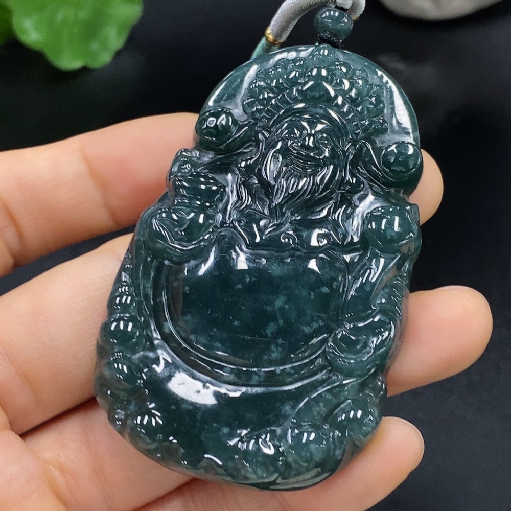 F28205074 JadeitePendant Total Weight Approx. 48.43g God of Wealth