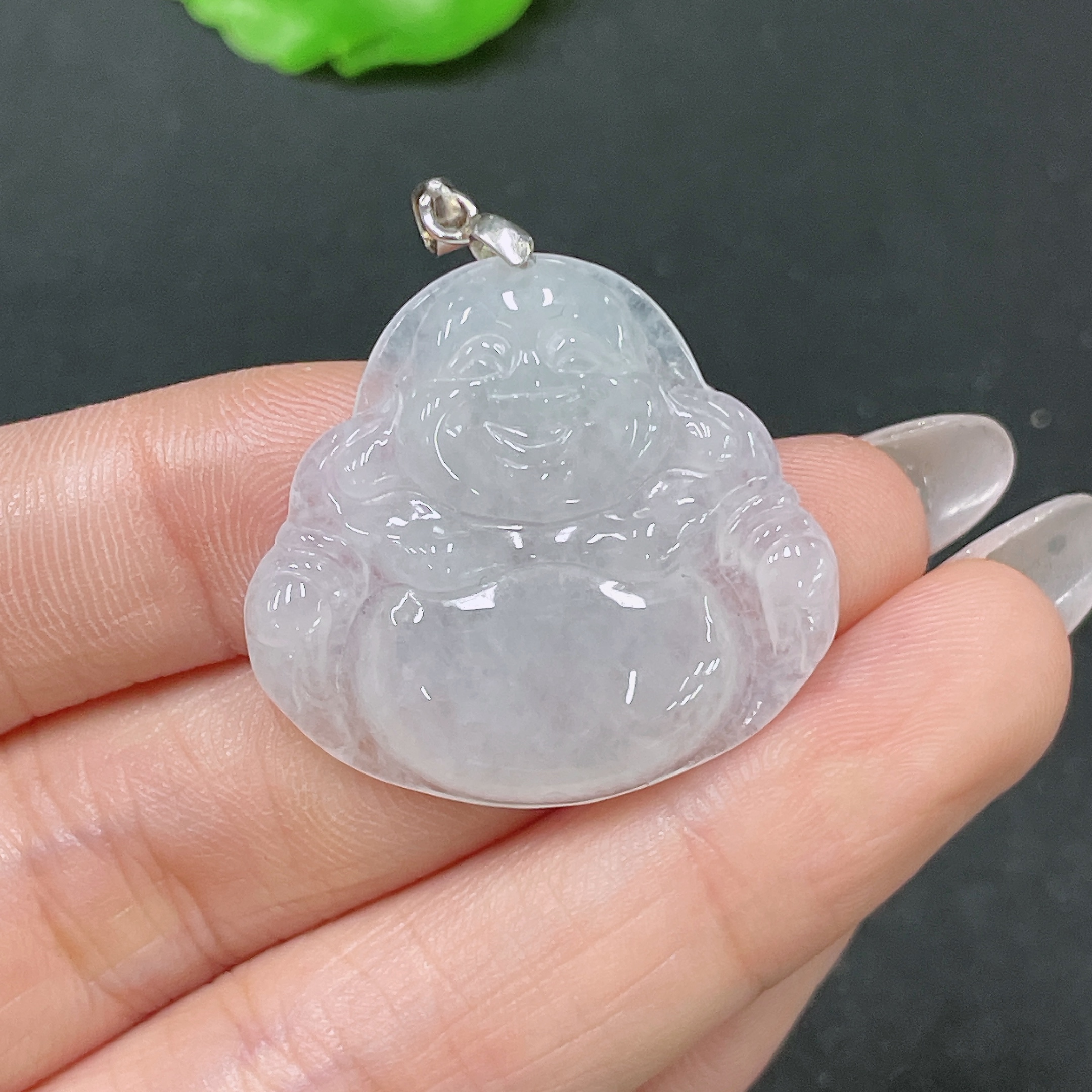 F35104493 Jadeite Buddha Pendant Non-Gold Total Weight Approx. 6.83g