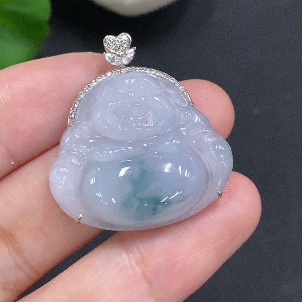 F34023416 Jadeite Buddha Pendant 18k Gold Total Weight Approx. 6.6g Non-Diamond