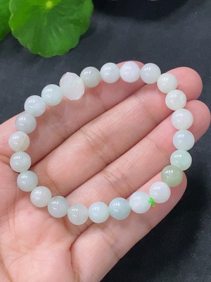 F31662543 Jadeite Bracelet Approx. 6.8mm Beads Total Weight About 12.73g Non-A Grade Accessory Beads