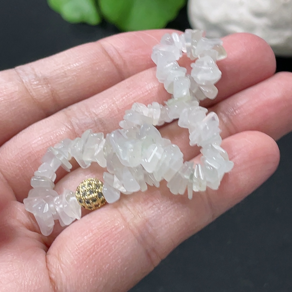 F35109558 Jadeite Auspicious Fragmented Bracelet Total Weight Approx. 10g Non-Gold Beads