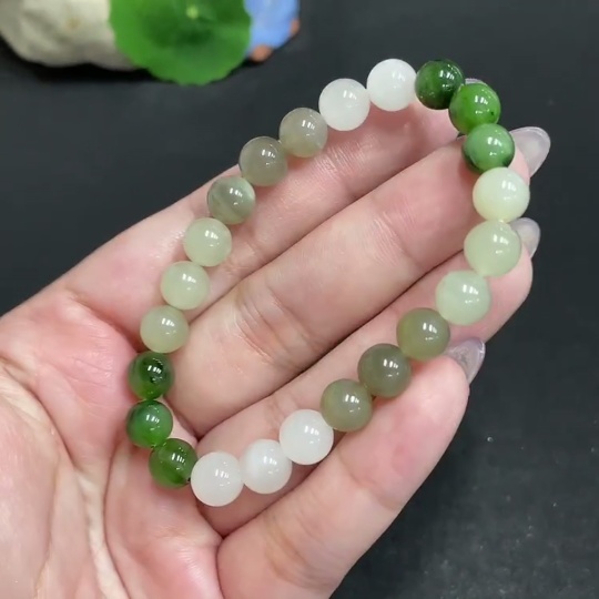 H33846507 Hetian Jade Bracelet Approx. 7.9mm Total Weight About 18g