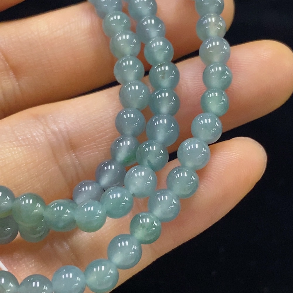 F34074816 Jadeite Bead Necklace Approx. 5mm Total Weight Approx. 23.16g