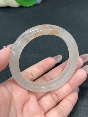 H41923522 非洲翠(独龙玉)正圈手镯 圈口56.4 货品总重约47.1g