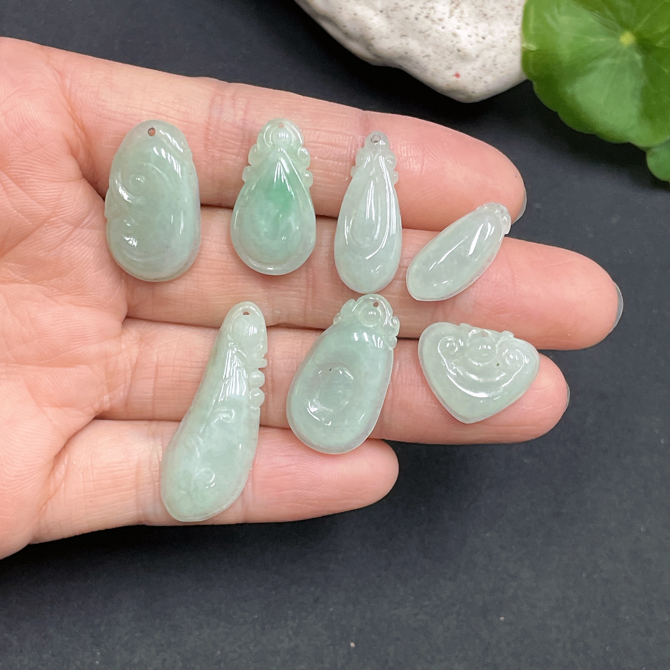 F13431871 Jadeite Inlaid Pendant Set (Sold as a Lot)