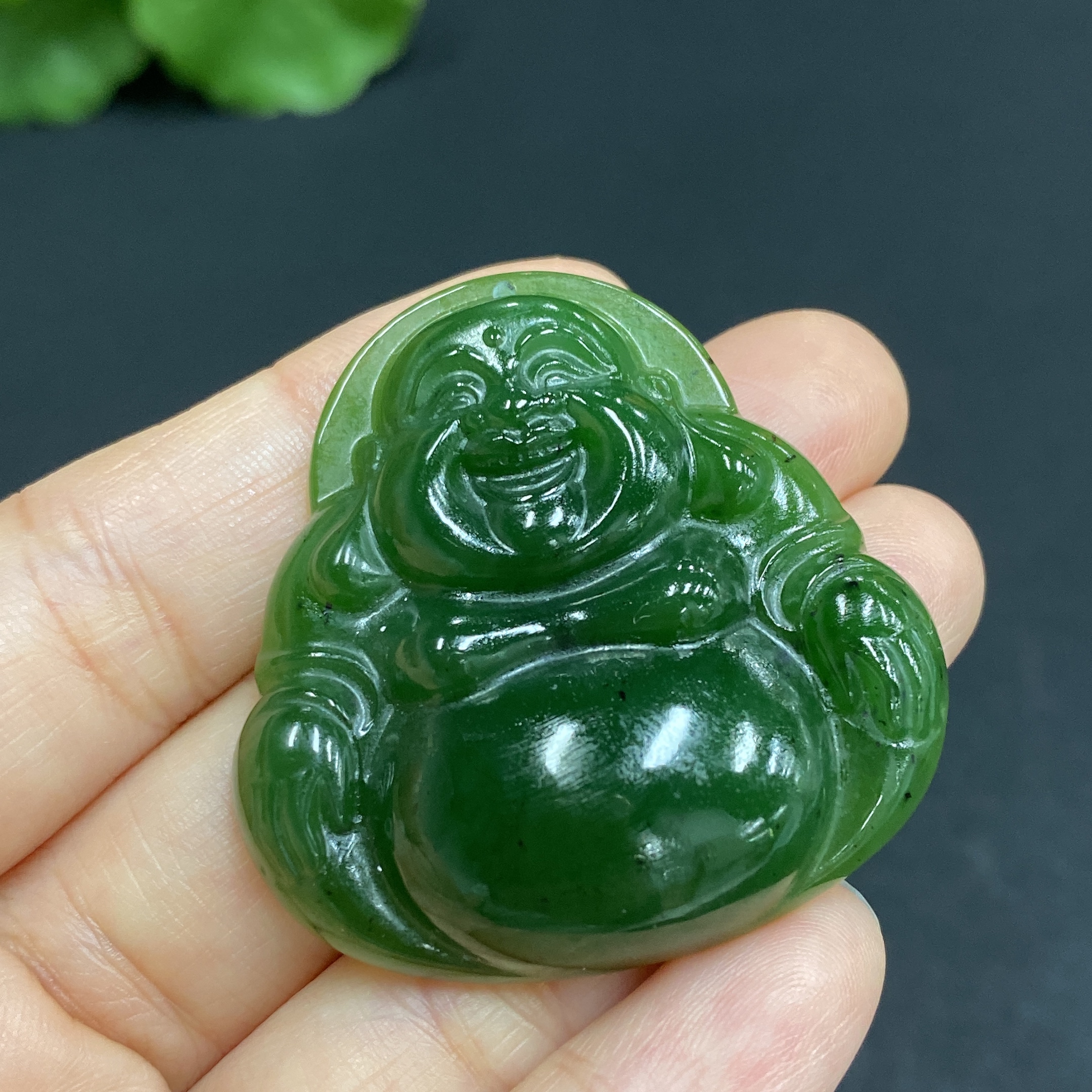 H32727947 Hetian Jade Pendant Buddha Total Weight Approx. 18.5g