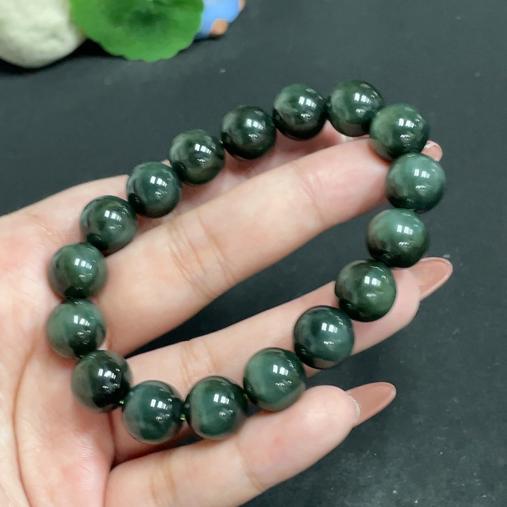 H34010920 Hetian Jade Jasper Bracelet, Approx. 11.8 mm, Total Weight Approx. 46.8g