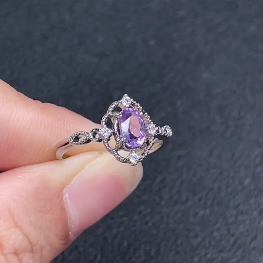 C32786344 Crystal Ring Adjustable Non-Gold Total Weight Approx. 1.62g