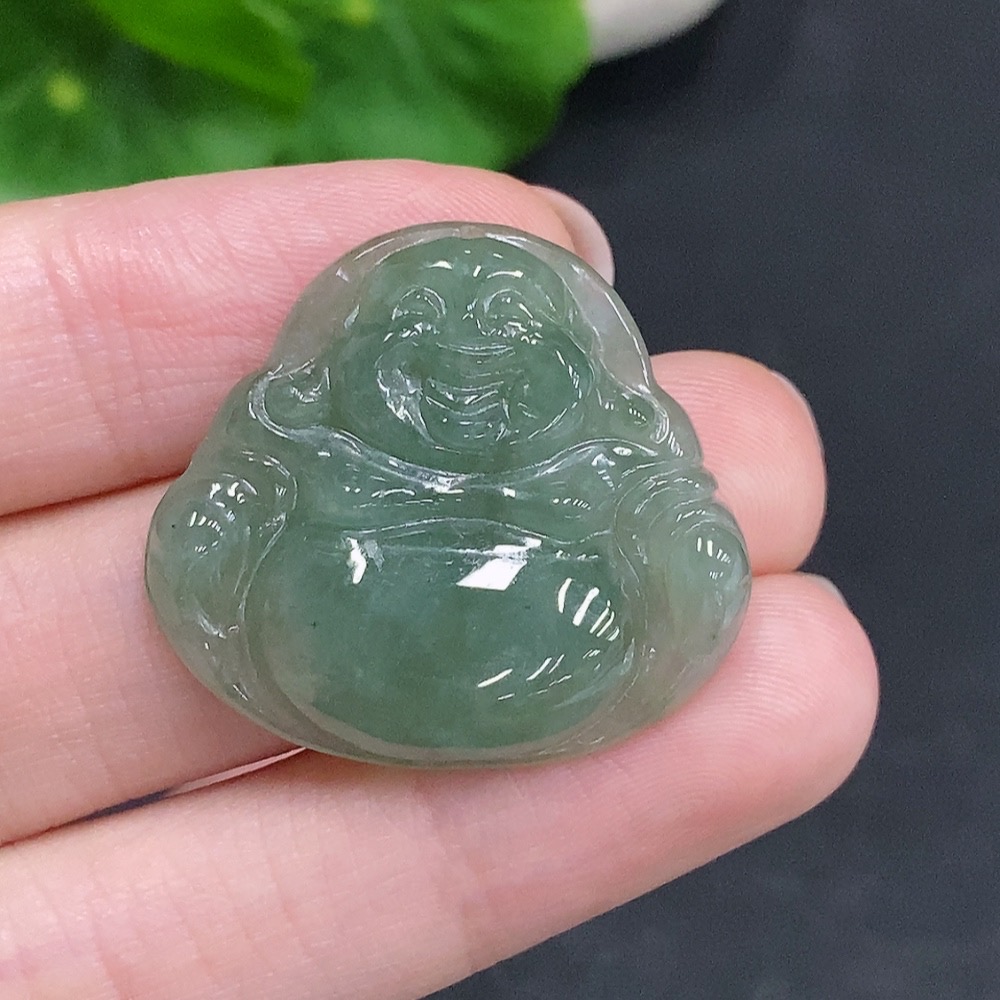 F34968858 Jadeite Buddha Pendant Total Weight Approx. 6.7g