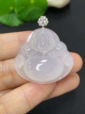 F46556588 翡翠挂件佛公 无印记 测金含量18k 非钻 货品总约重11.37g