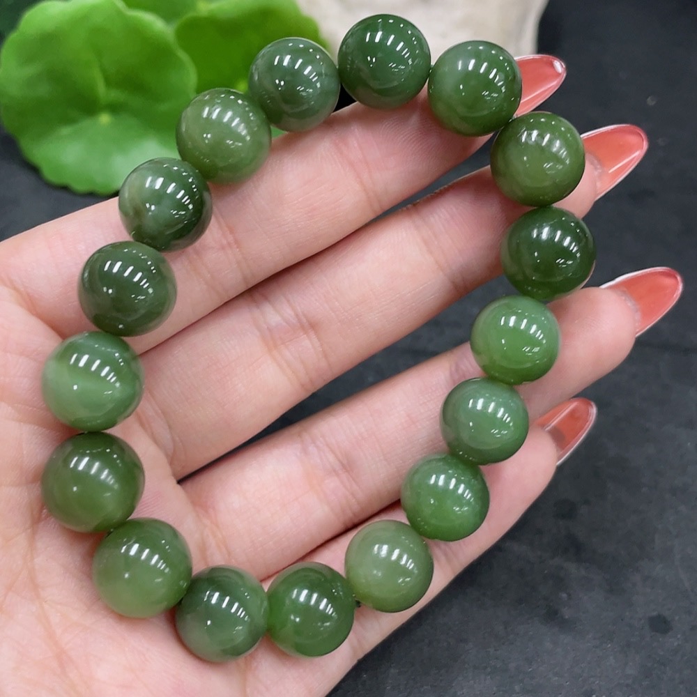 H34979299 Hetian Jade Jasper Bracelet, Approx. 11.6mm, Total Weight About 43.5g