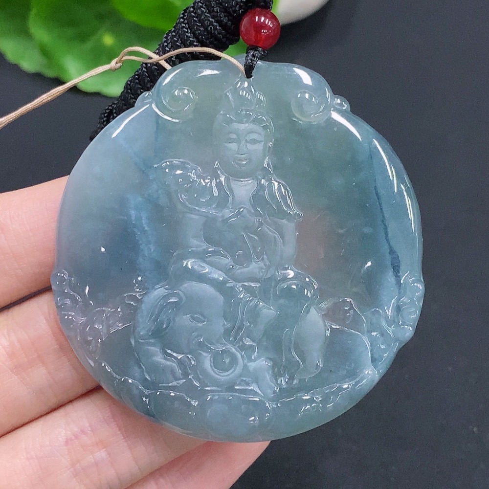F32757078 Jadeite Samantabhadra Bodhisattva Pendant