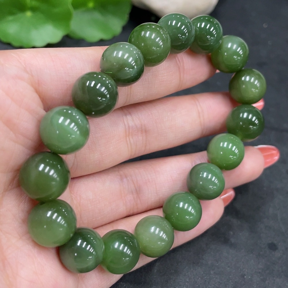 H34979299 Hetian Jade Jasper Bracelet, Approx. 11.6mm, Total Weight About 43.5g