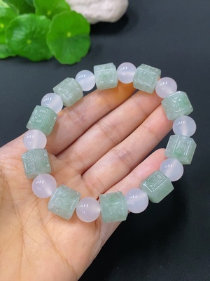 F30442041 Jadeite Bracelet Approx. 10.5mm Beads Total Weight Approx. 43.64g Non-Type A Matching Beads