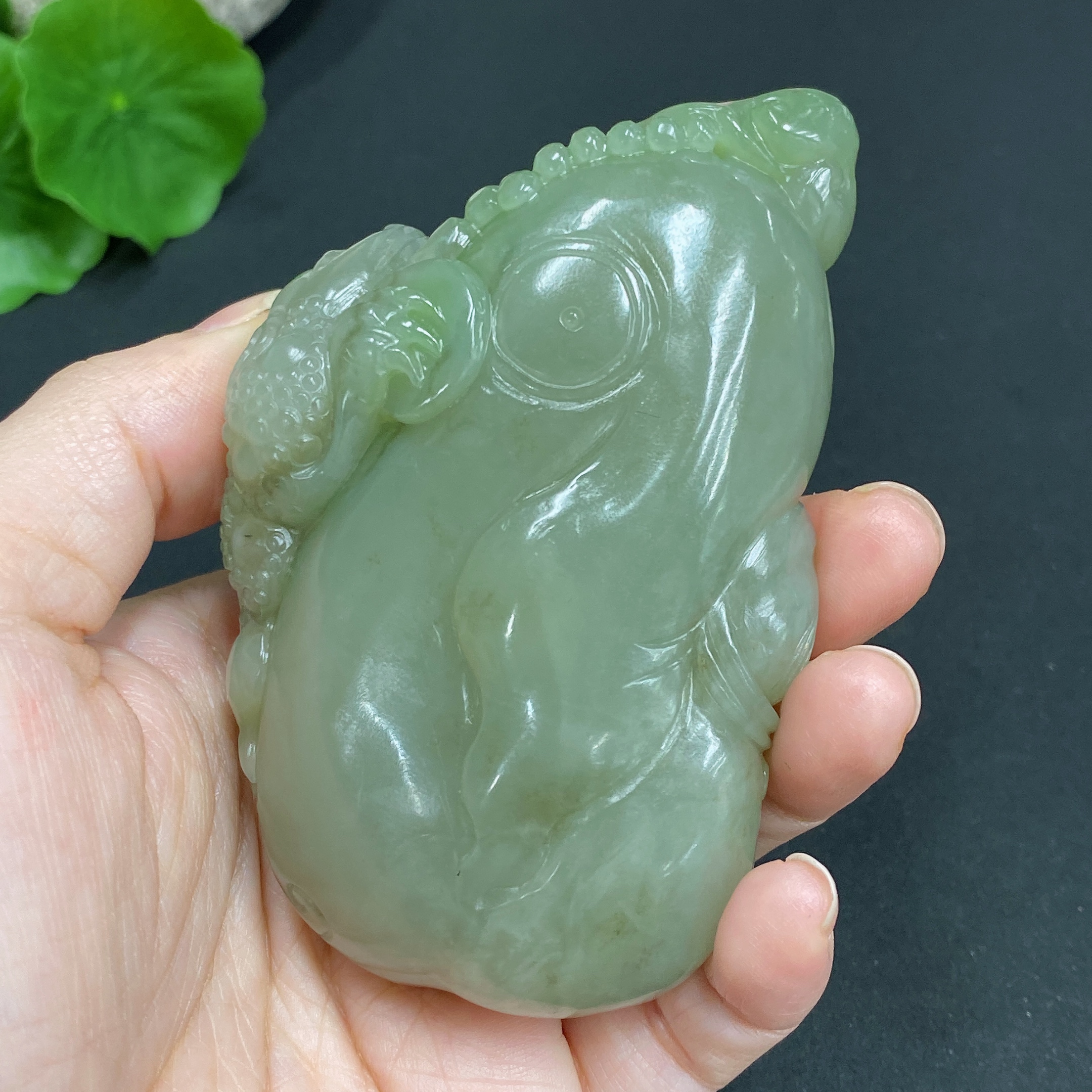 H21355876 Hetian Jade Handheld Piece Buddha Approx. 197.6g