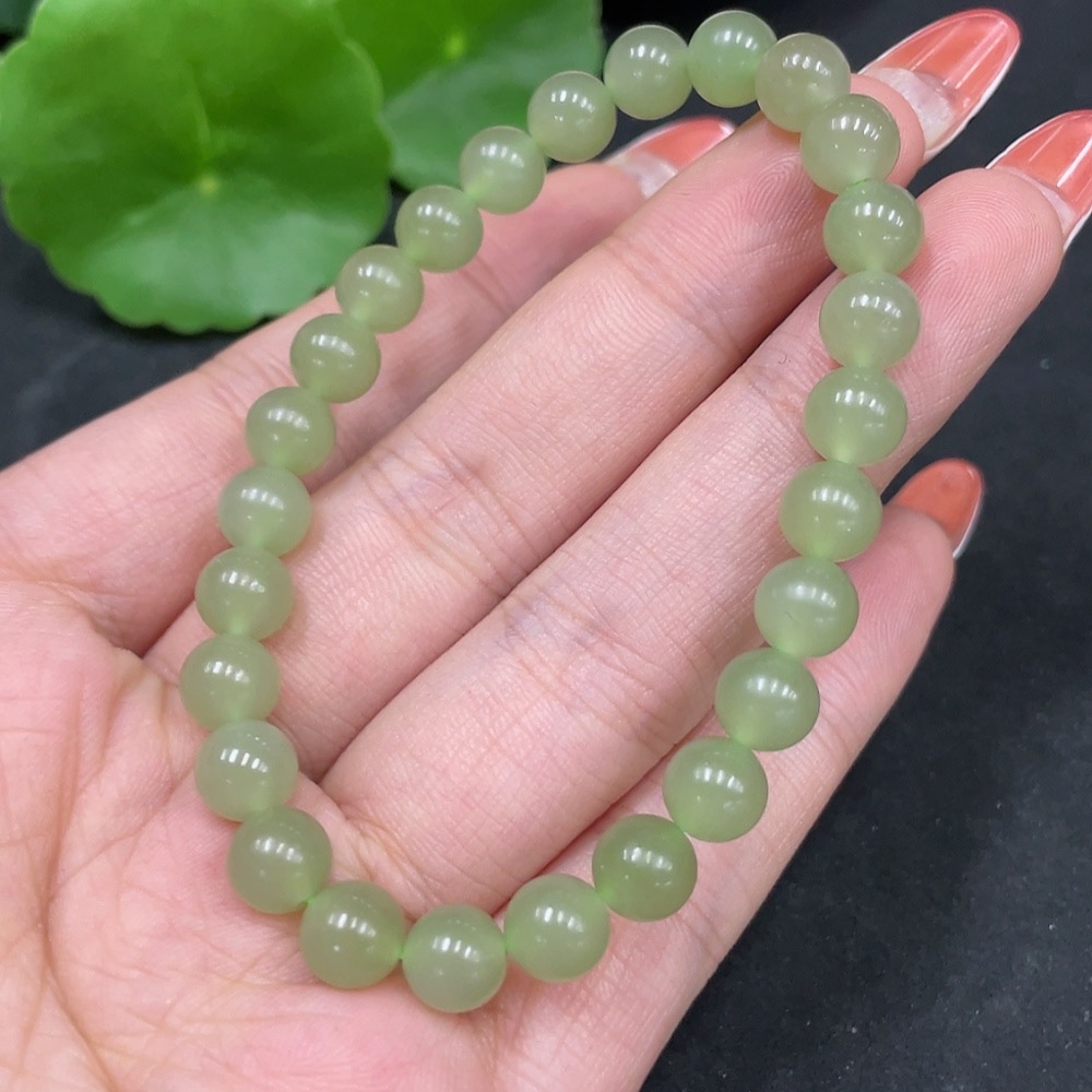 H35084652 Hetian Jade Bracelet, approx. 6.5mm, total weight approx. 13.1g
