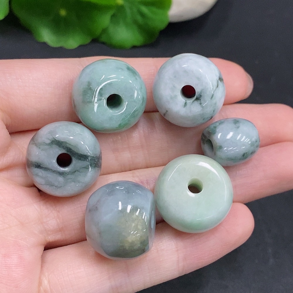 F34077204 Jadeite Barrel Beads Sell as a Lot with Other Minerals