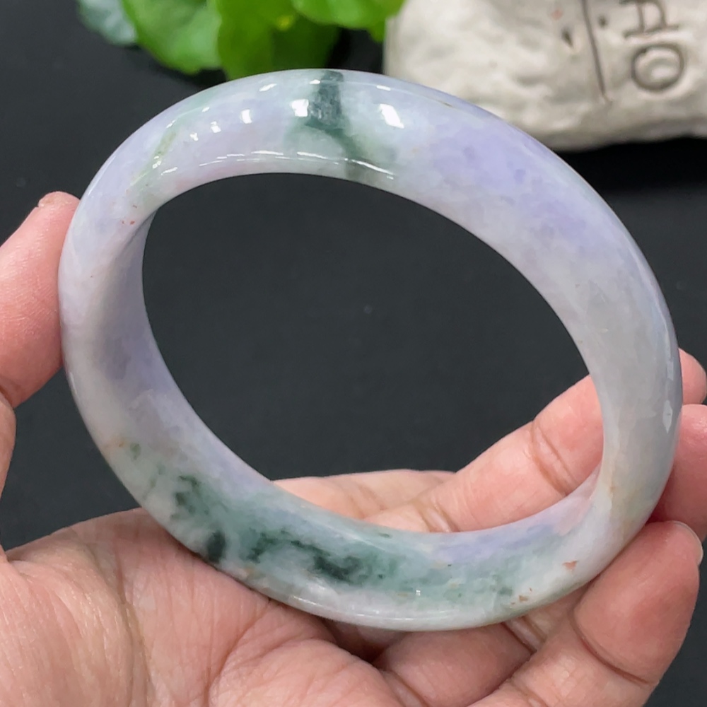 F32821223 Jadeite Regular Round Bangle, Total Weight Approx. 80.1g, Size 62.6, Containing Other Mineral Components