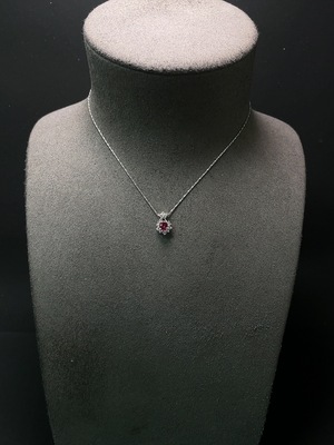 C25843410 Ruby Necklace Total Weight Approx. 3.07g Chain 18k Main Body Pt900