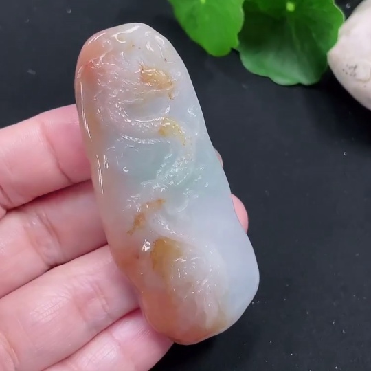 F30527701 Jadeite Dragon Pendant Total Weight Approx. 34g (Color origin undetermined)