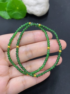 F46616548 翡翠手串一手走 非金 货品总重量约5.4克