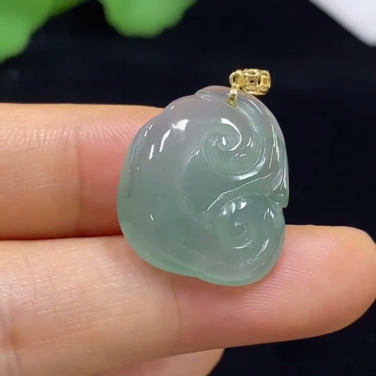 F34074786 Jadeite Ruyi Pendant 18k Total Weight Approx.4.09g