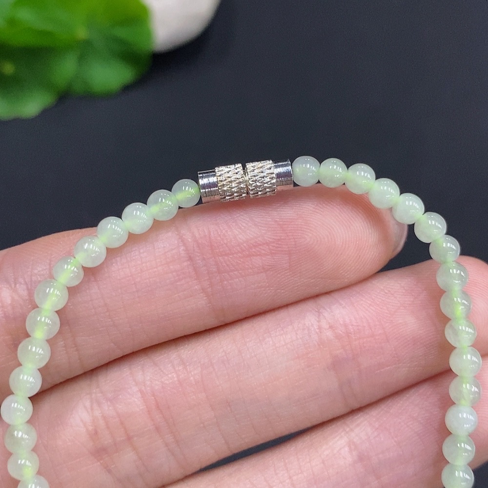 F35124049 Jadeite Beads Non-Gold Inlay Total Weight Approx.4.4g Size Approx.3.5mm