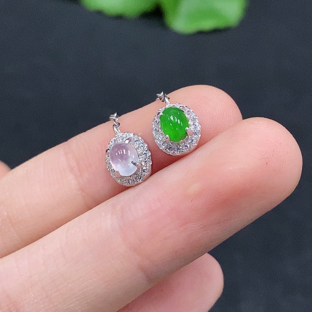 F31652882 Jadeite Cabochon Inlaid Necklace Non-Gold Inlaid Total Weight Approx. 3.53g