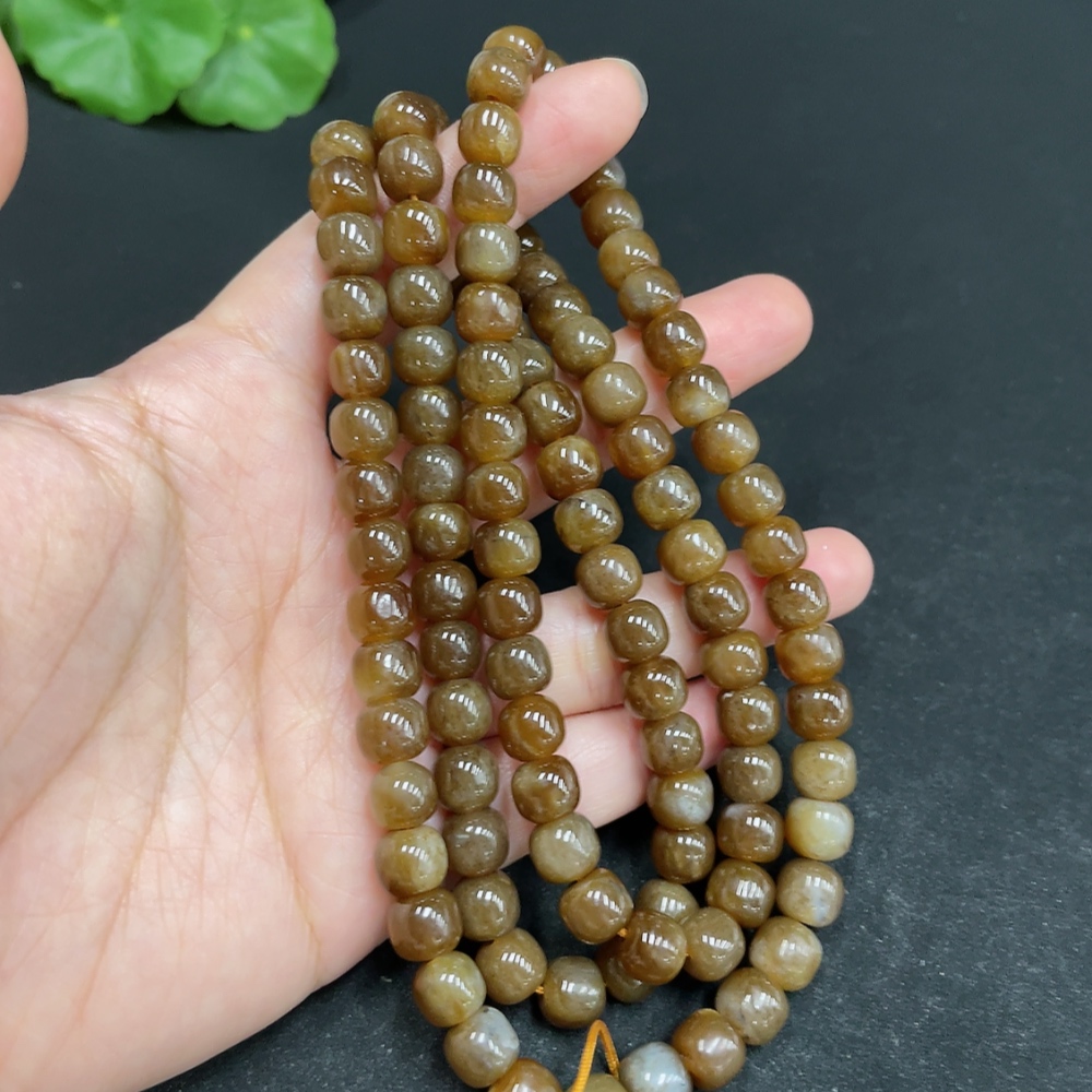 H34036988 Hetian Jade Bead Necklace Approx. 7.3mm Total Weight Approx. 79.8g