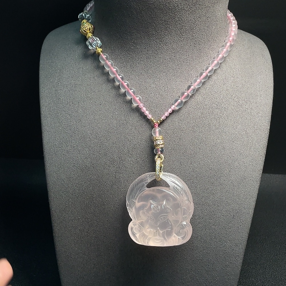 C33852965 Crystal Pendant Non-Gold, Consider Non-Natural Accent Stones, Total Weight Approx. 97.58g, Including Chain