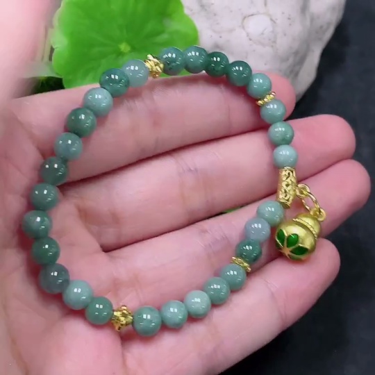 F32748453 Jadeite Bracelet Non-Gold Total Weight Approx.13.88g Size About 6mm