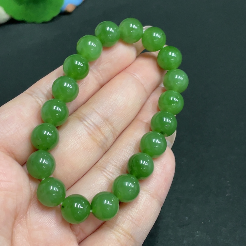 H32804606 Hetian Jade Bracelet Approx. 9.5mm Total Weight Approx. 26.7g