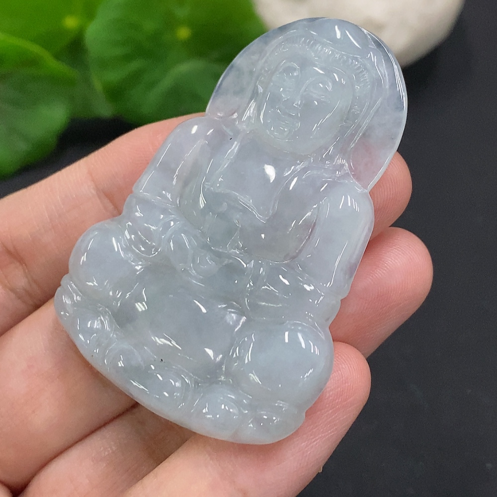F33856717 Jadeite Guanyin Pendant, Total Weight Approx. 20.4g