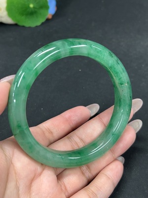H41843784 非洲翠(独龙玉)正圈手镯 圈口62.9 货品总重约62.1g