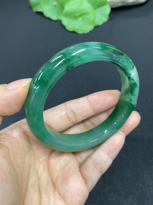 H41909336 非洲翠（独龙玉）正圈手镯     圈口57.4    货品总重约50.1g