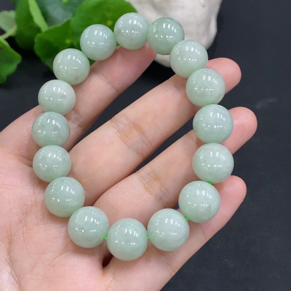 F32801418 Jadeite Bead Necklace Approx. 12.7mm Total Weight Approx. 59g