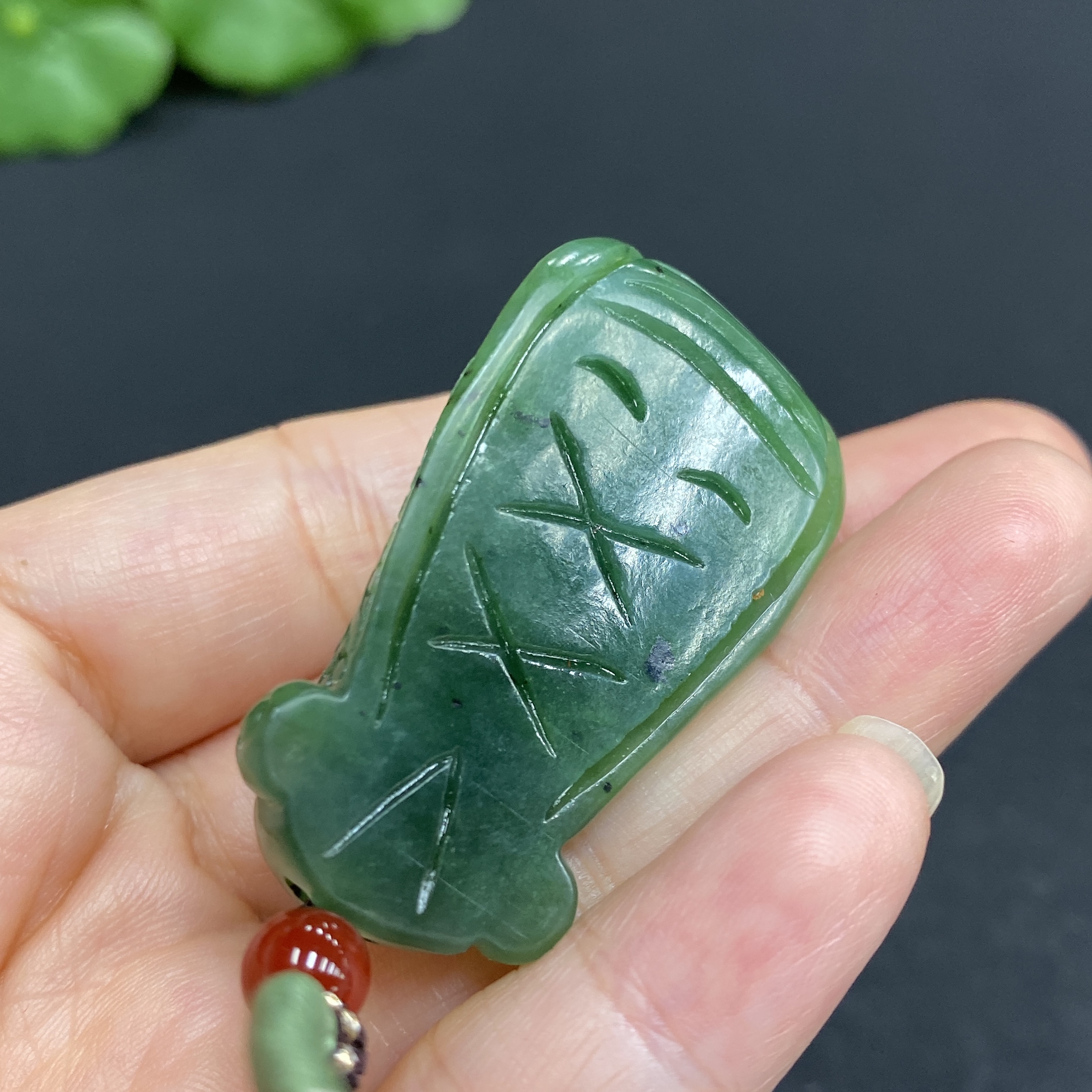 H33859944 Hetian Jade Pendant - Achieving Instant Success - Total Weight (Including Rope): 25.3g