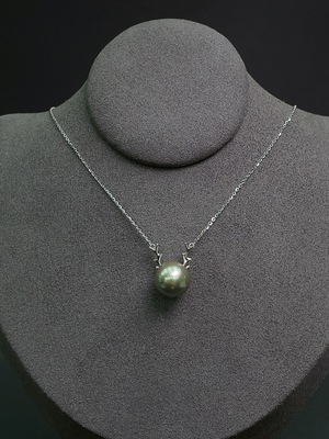 C11161614 Seawater Pearl Pendant with 18K Gold Chain, Total Weight Approx. 3.27g, Pearl Size Approx. 10.6mm