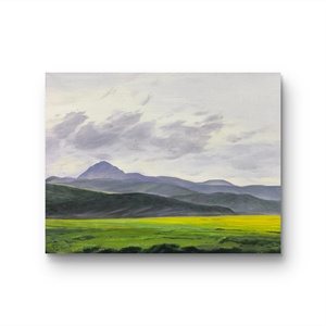 W41931450 梁鑫《穿过高原的风》布面油画 仅有内框 约40*30cm