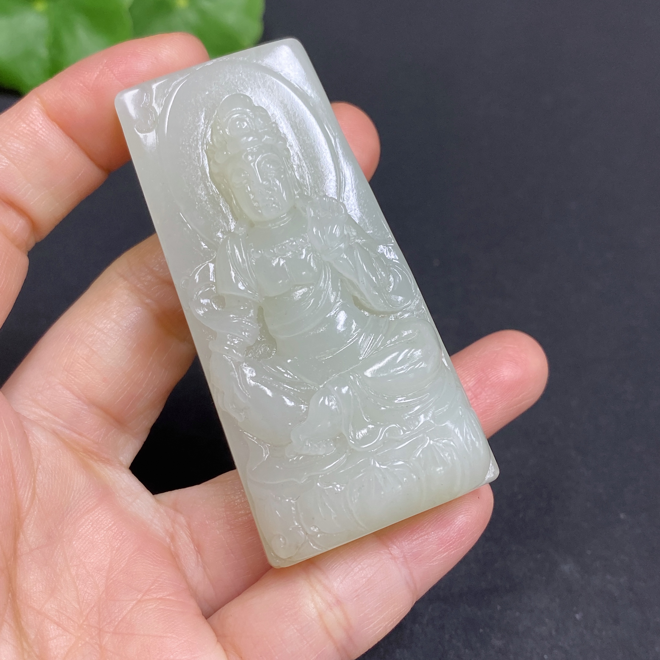 H32796264 Hetian Jade Pendant Guanyin Total Weight Approx. 67.6g