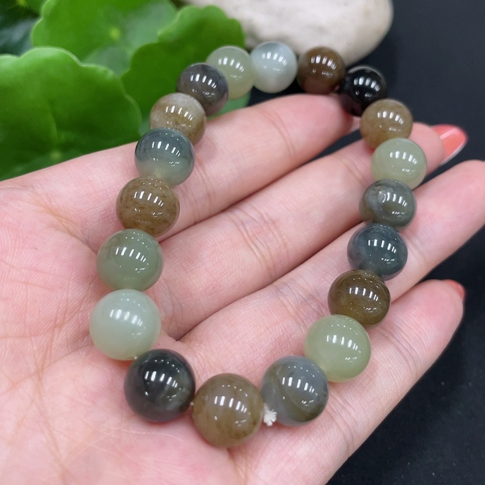 H34017219 Hetian Jade Bracelet Approx. 9.8mm Total Weight Approx. 29.2g