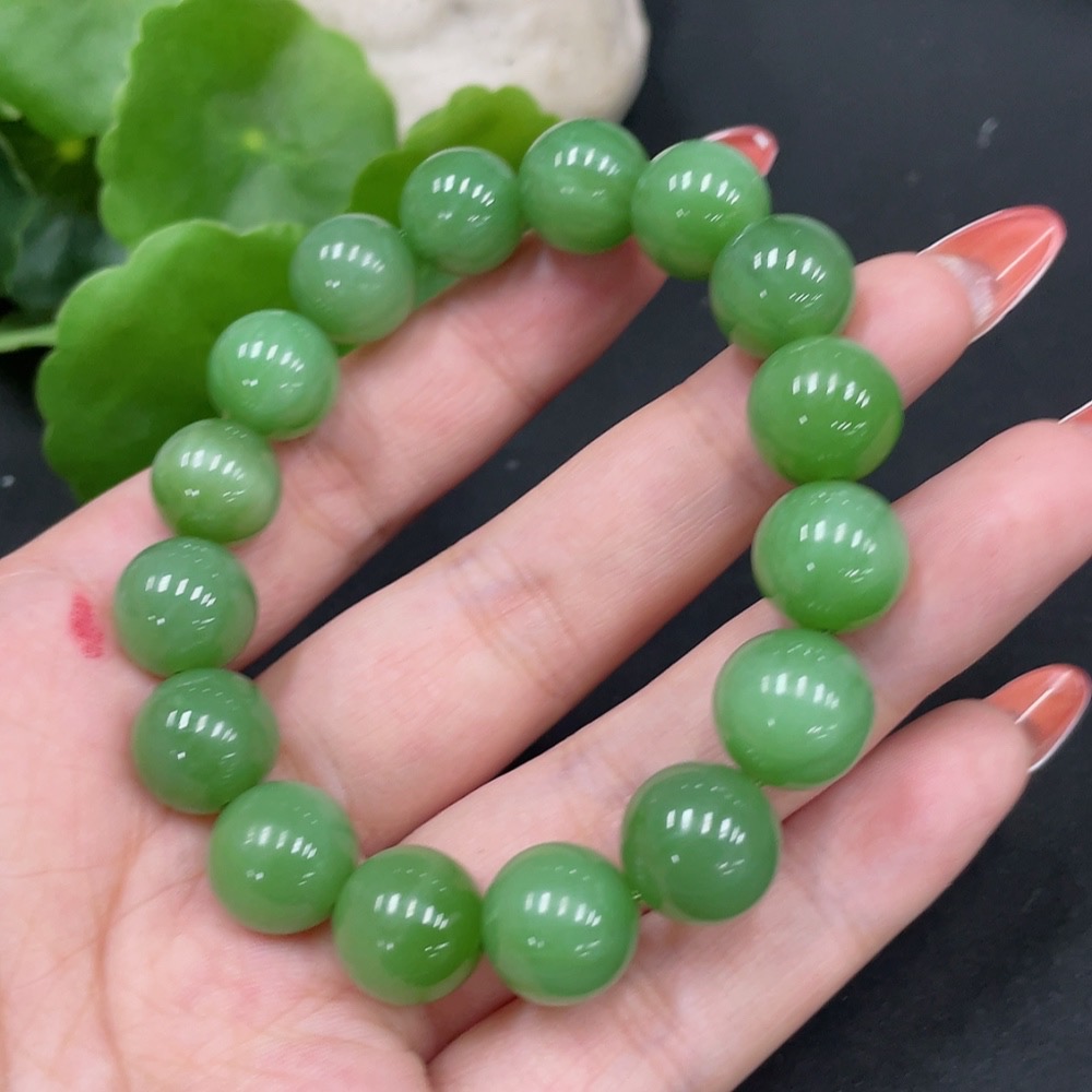 H34026021 Hetian Jade Bracelet Approx. 11.3mm Total Weight Approx. 41.7g