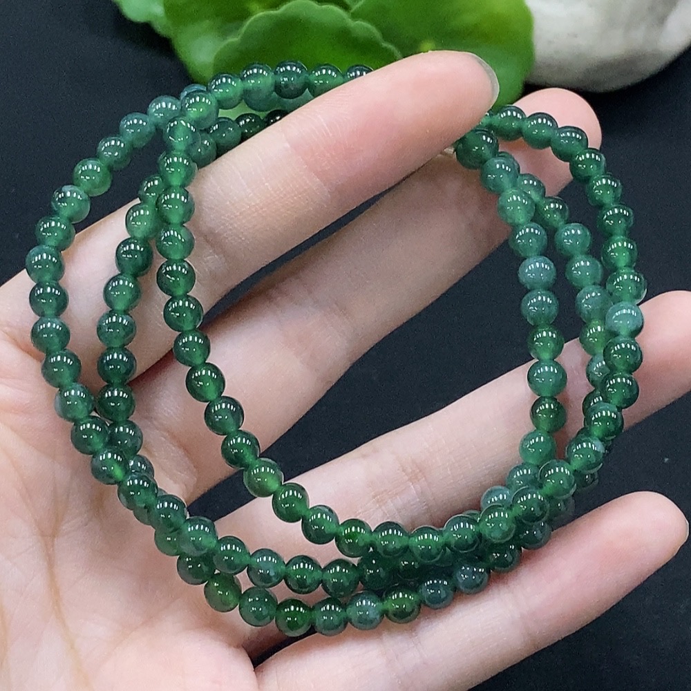 F34996581 Jadeite Bead Necklace Approx. 5.1mm Total Weight Approx. 25.57g