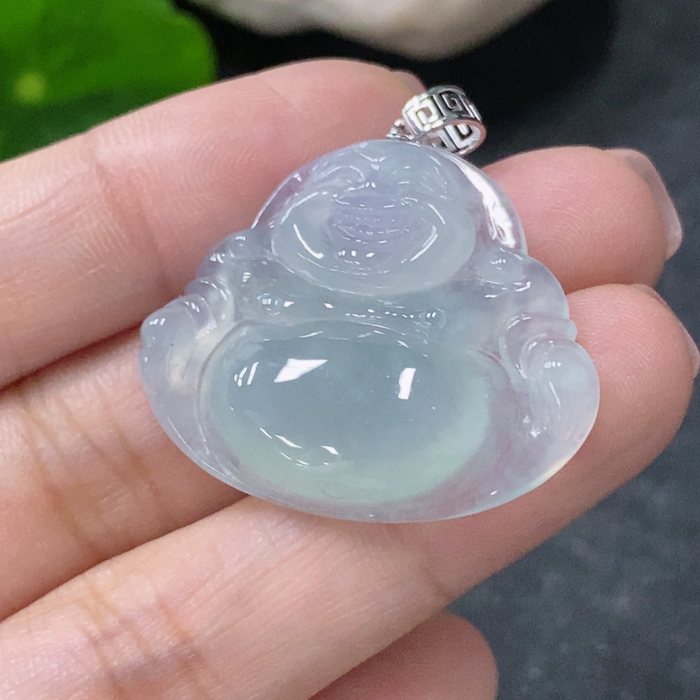 F34997960 Jadeite Pendant Buddha 18k Total Weight Approx. 6.4g