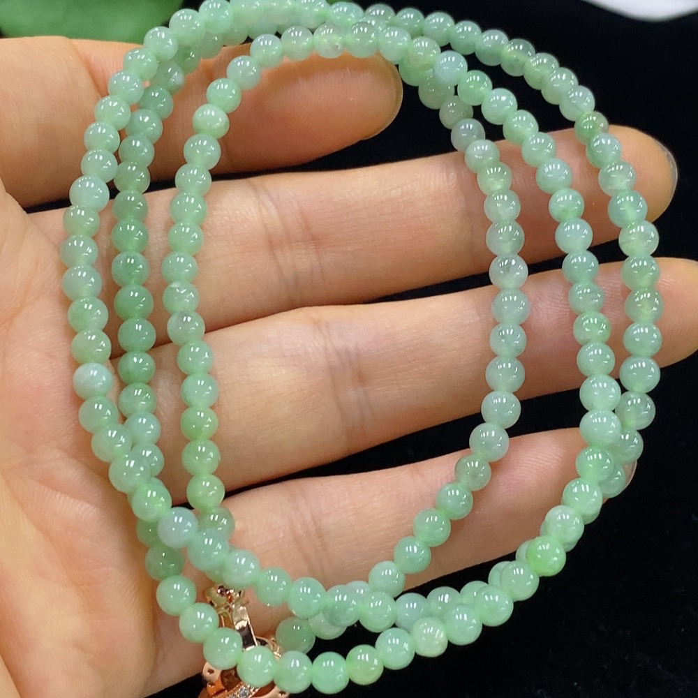 F35133816 Jadeite Bead Necklace approx. 3.8mm Total Weight approx. 18.69g Non-gold