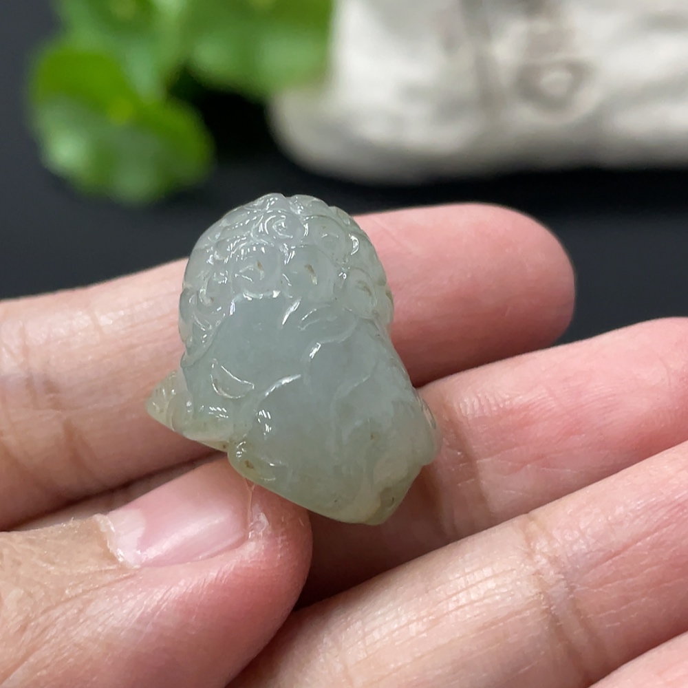 F34999770 Jadeite Stone Lion Pendant Total Weight Approx.9.25g