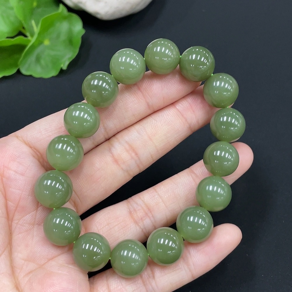 H26977016 Hetian Jade Bracelet, Approx. 11.7mm, Total Weight Approx. 42.8g
