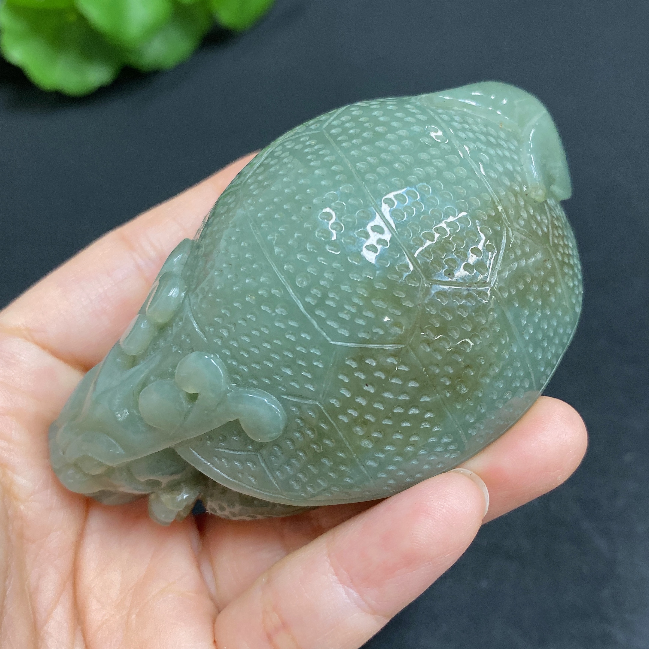 H29375602 Hetian Jade Handheld Piece, Dragon Turtle, Total Weight Approx. 184.9g