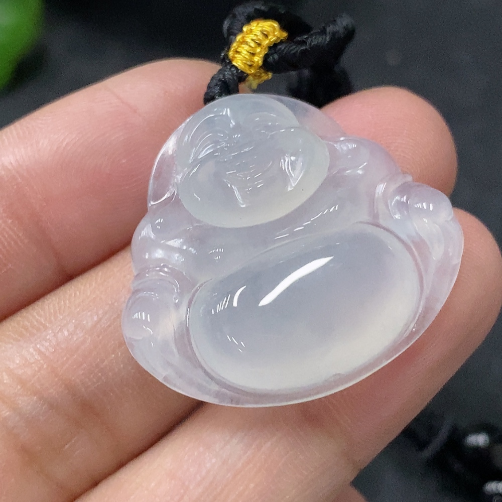 F33913675 Jadeite Pendant Buddha, Total Weight Approx. 8.54g Including Rope