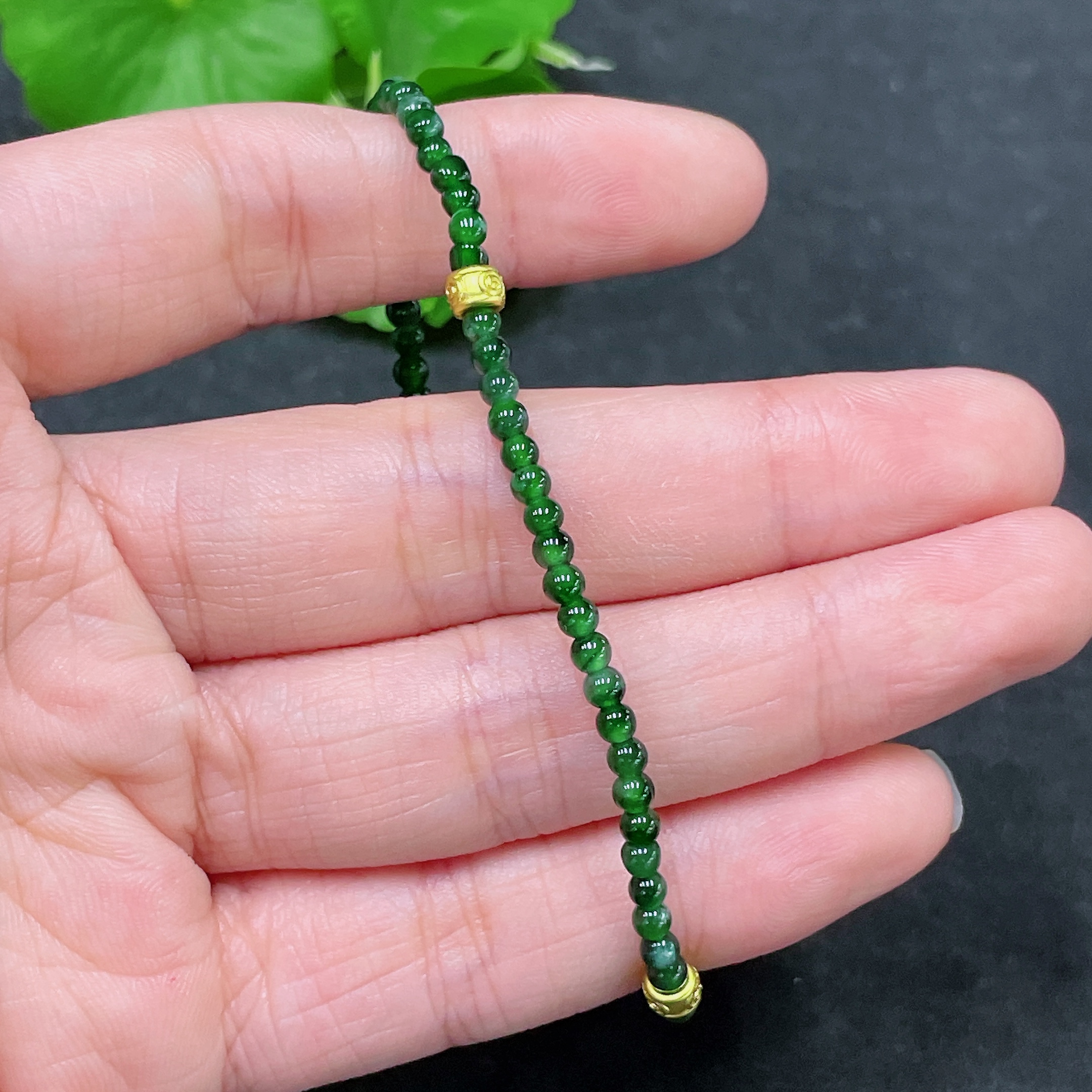 F33839513 Jadeite Bracelet Non-Gold Total Weight Approx. 3.09g Size Approx. 3mm